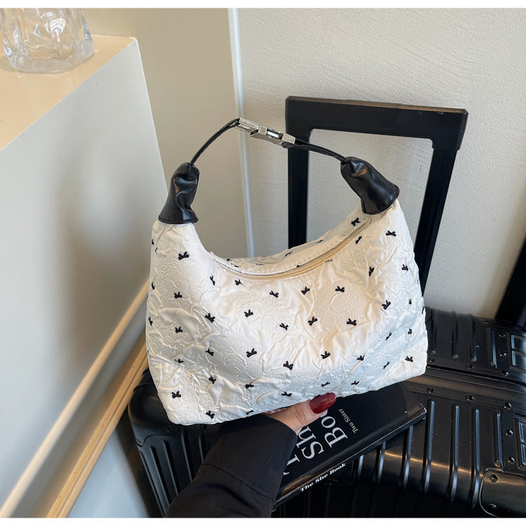 Quilted Floral Shoulder Handbag Acalora