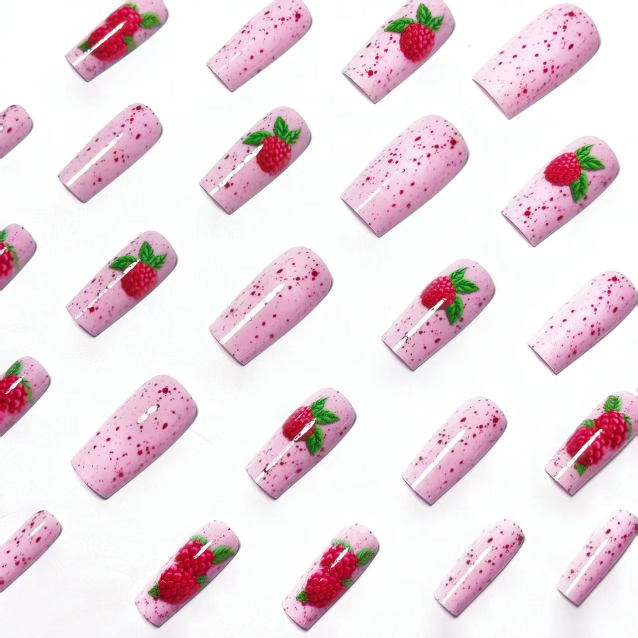 3D Raspberry Nail Art Acalora