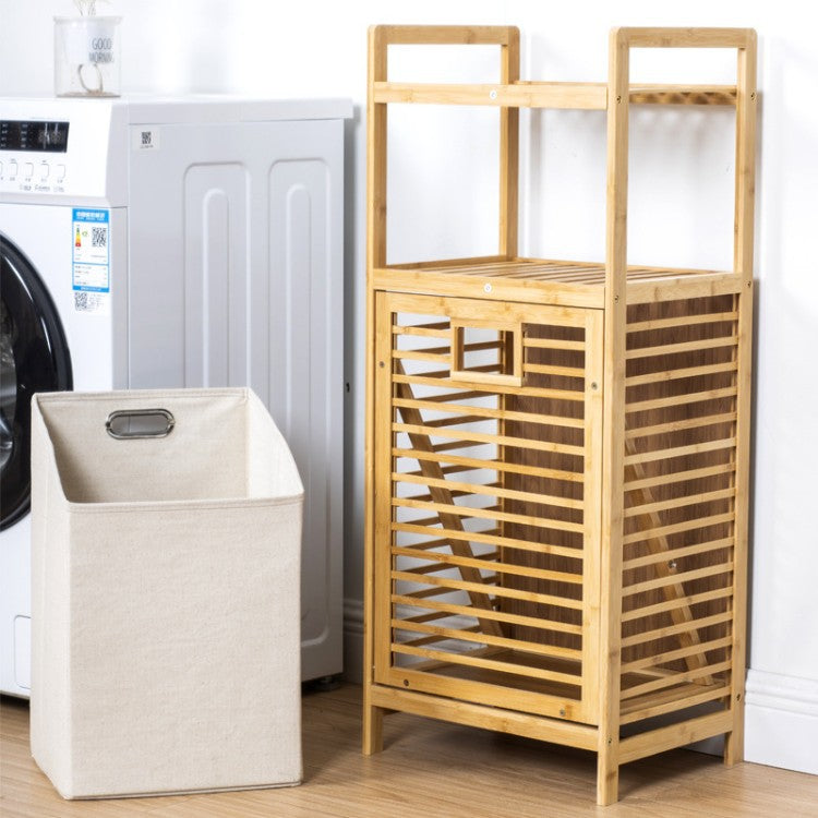 Laundry basket with bamboo frame and fabric insert Acalora