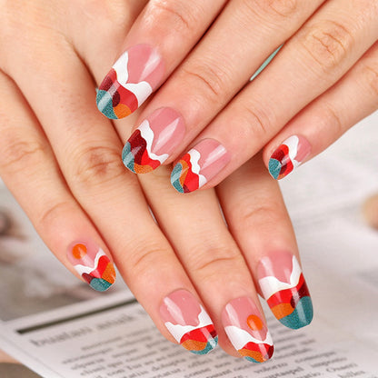 Artistic Nail Tips with Modern Gradient Color Acalora