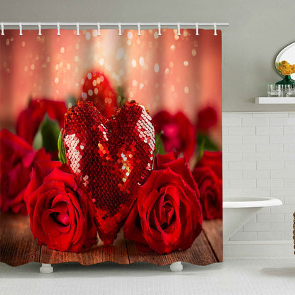 Romantic Floral Swan Shower Curtain