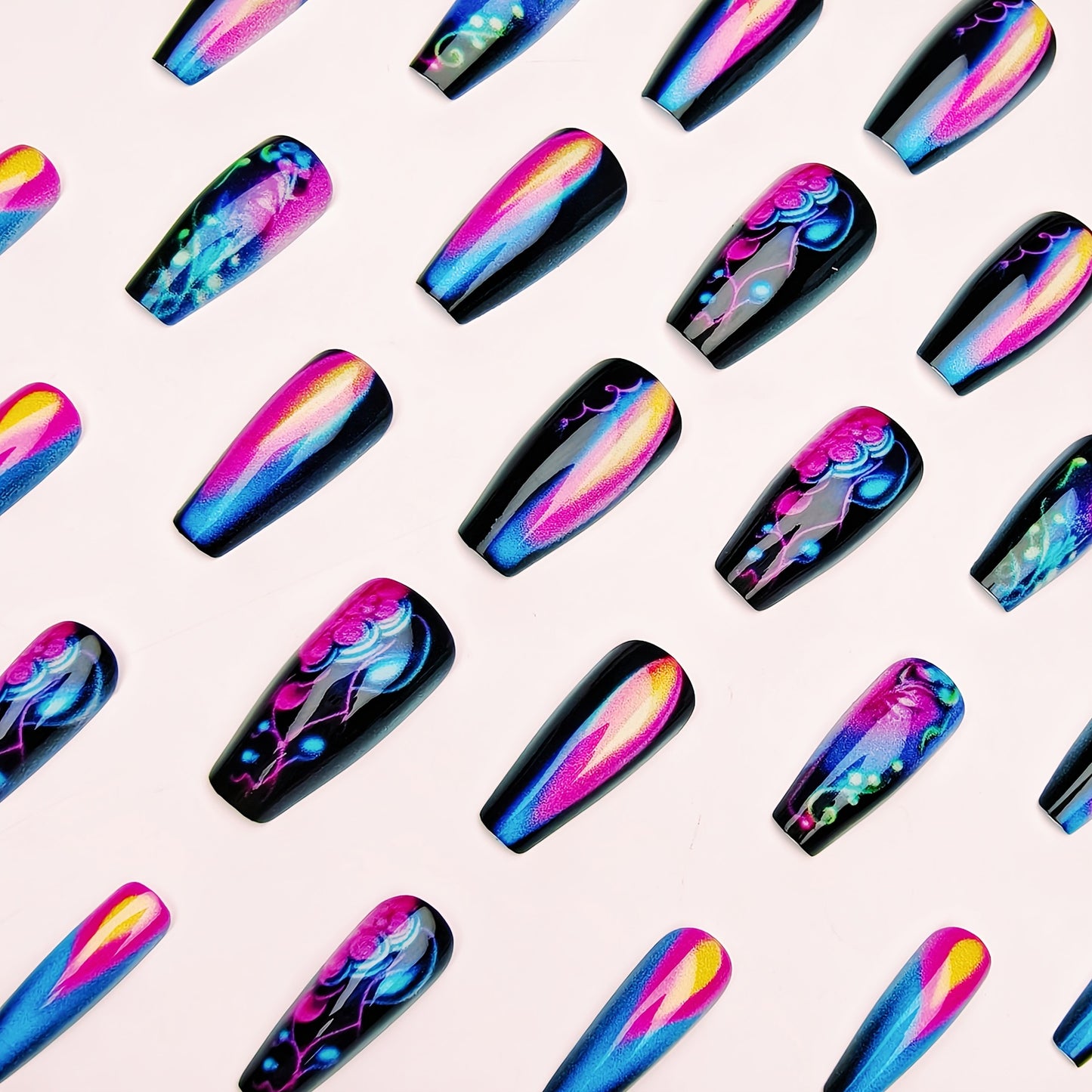 Artistic Glow-In-The-Dark Nail Art Acalora