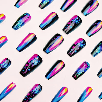 Artistic Glow-In-The-Dark Nail Art Acalora