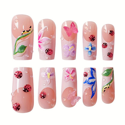 Floral Artistry Press-On Nails Acalora