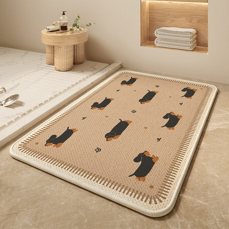Cartoon Dog-Themed Bath Mat