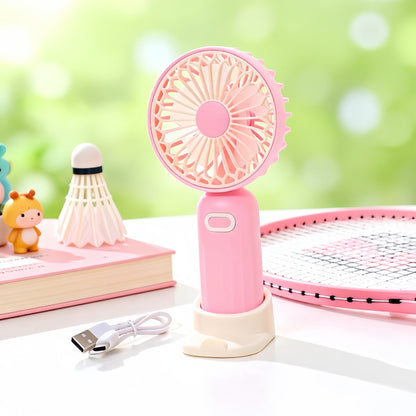 Women's Portable Handheld Fan with Ergonomic Design and USB Charging Function Karnz