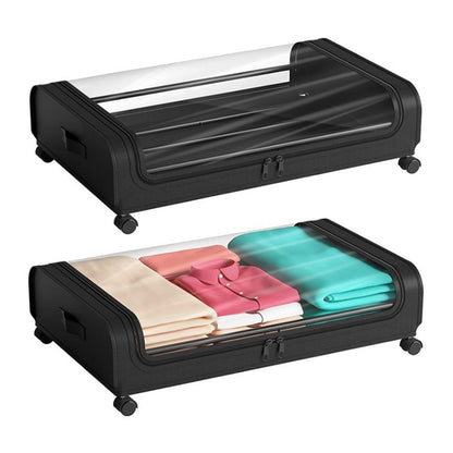 Storage box with wheels and transparent lid Acalora