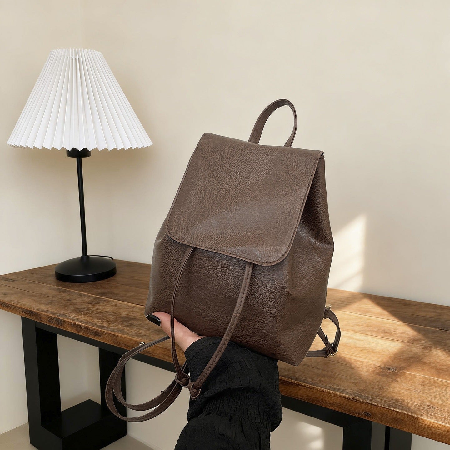 Cute Cat-Themed Faux Leather Backpack Acalora