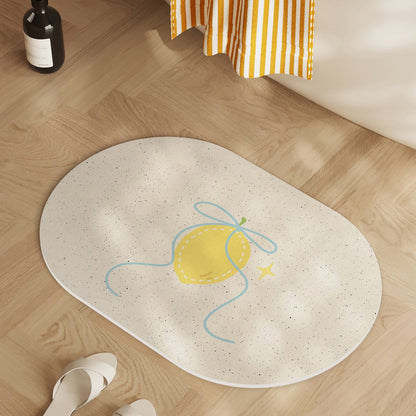 Playful Lemon-Themed Bath Mat