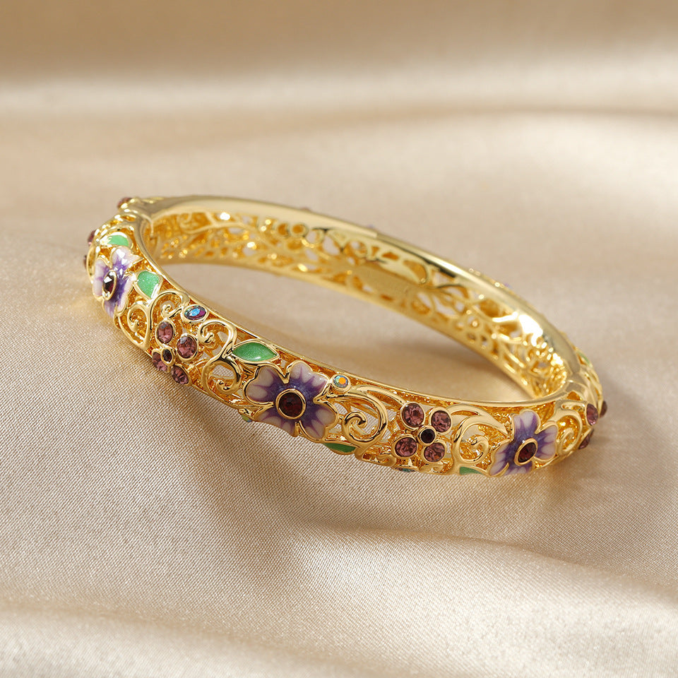 BowLift | 14k Diamond Accented Floral Bangles