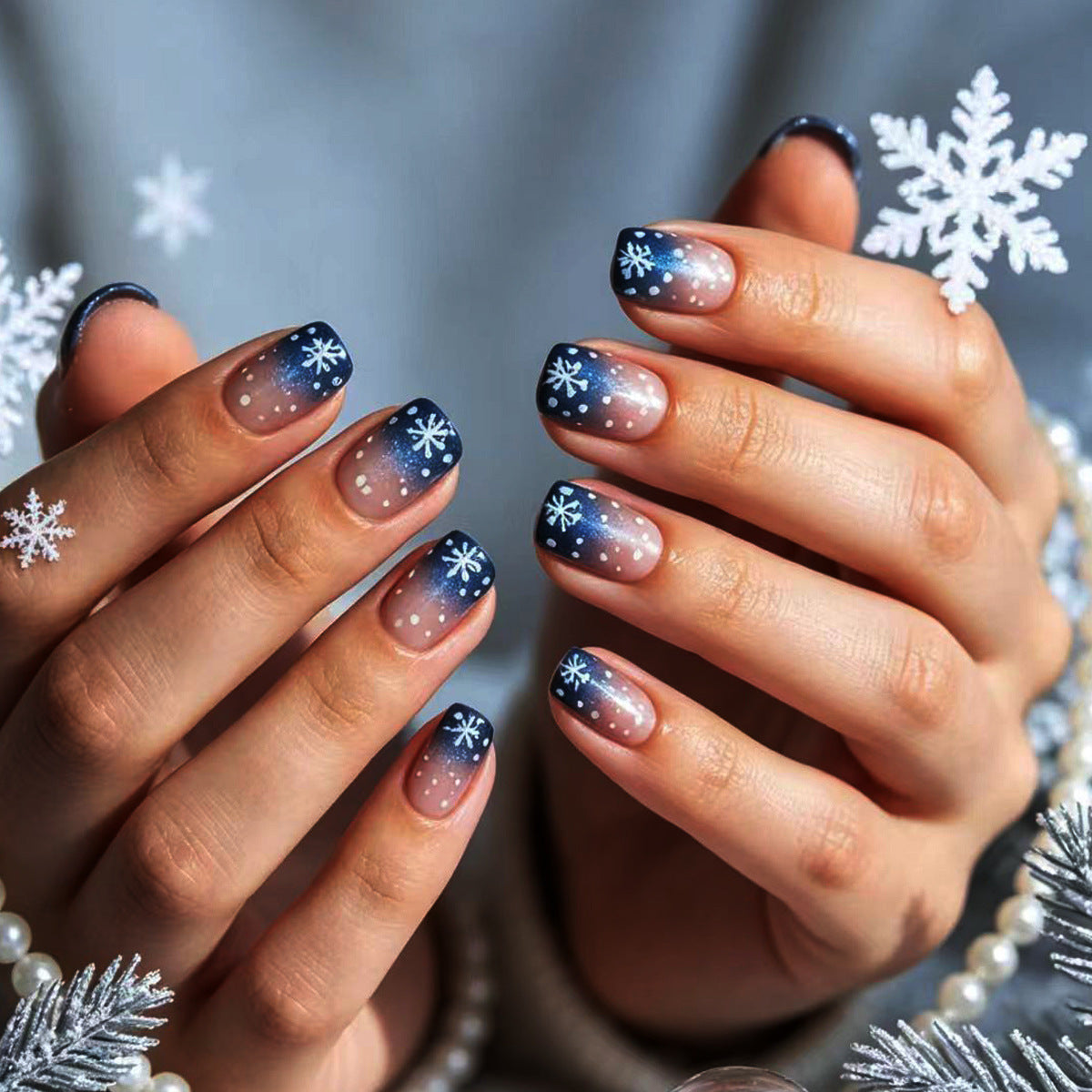 Seasonal Snowflake Nail Art Acalora