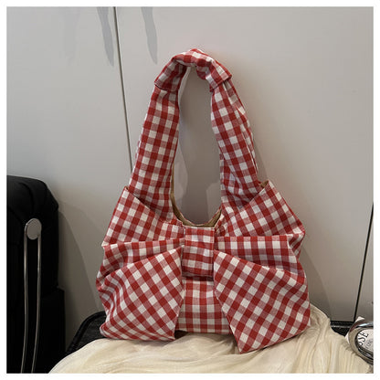 Bow Accent Fabric Tote Bag Acalora
