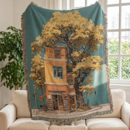 Artistic Landscape Tapestry Throw Blanket