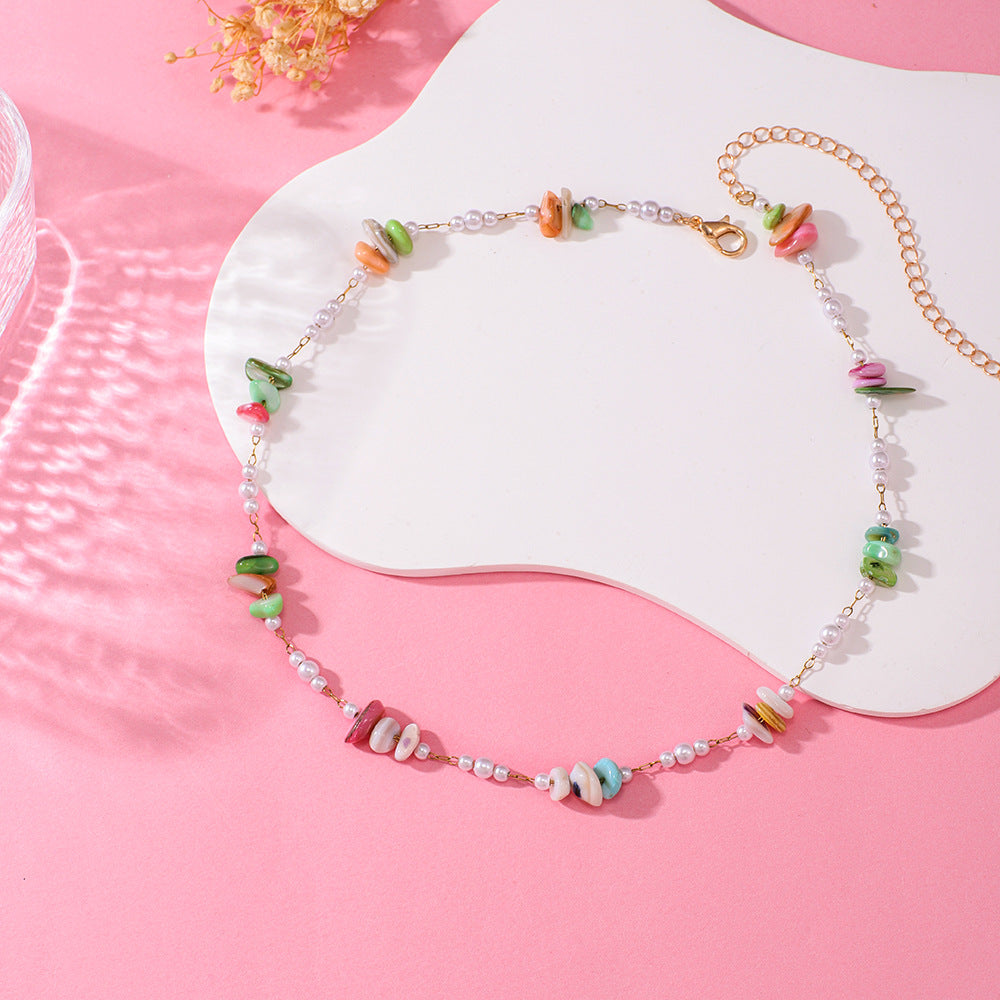 Elegant Floral Beaded Necklace Acalora