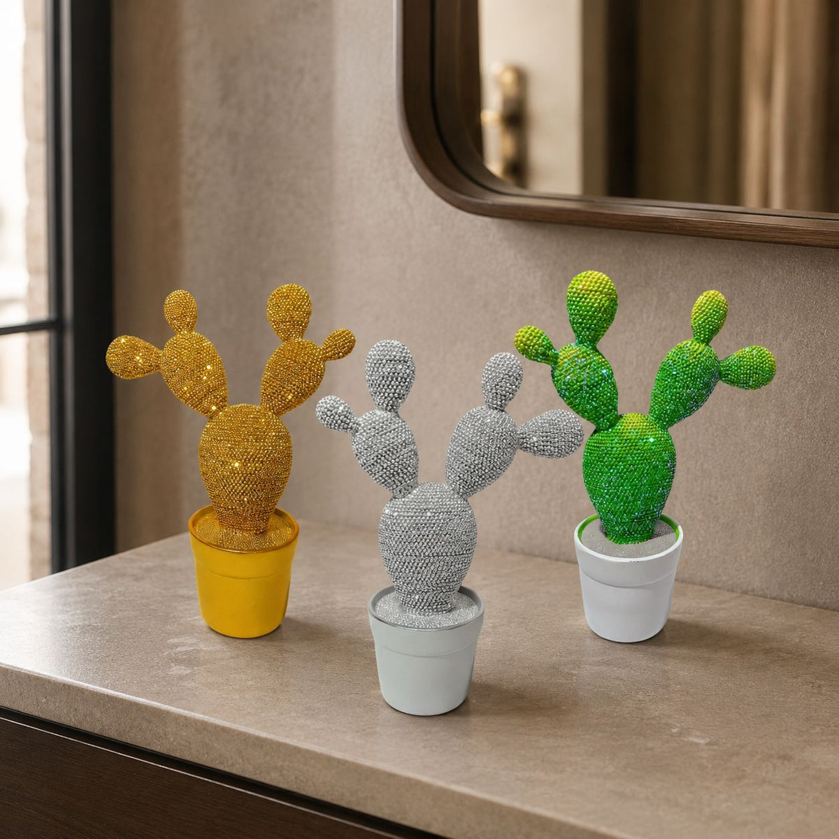 Glittering Cactus Decorative Figure Acalora