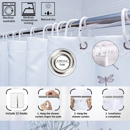 Artistic Dragonfly-Themed Four-Piece Digital Bathroom Set