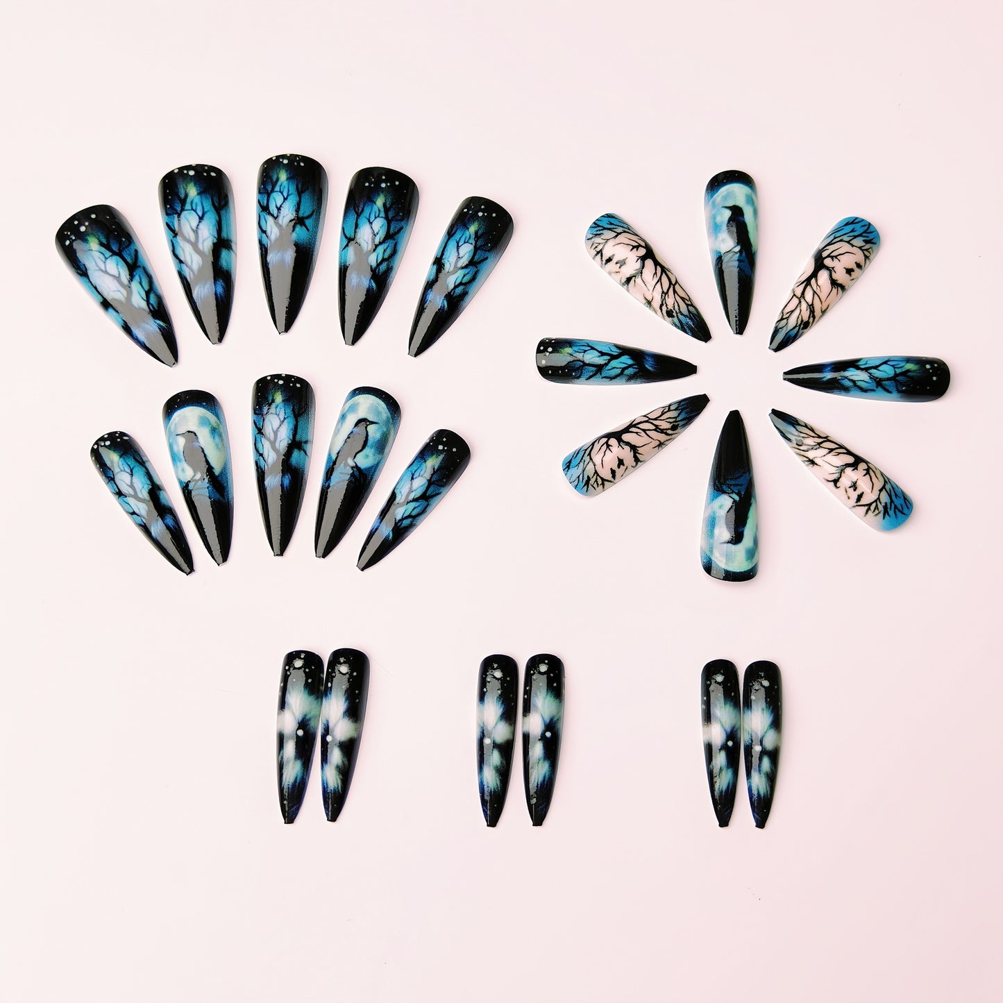 Artistic Midnight Theme Nail Art Acalora