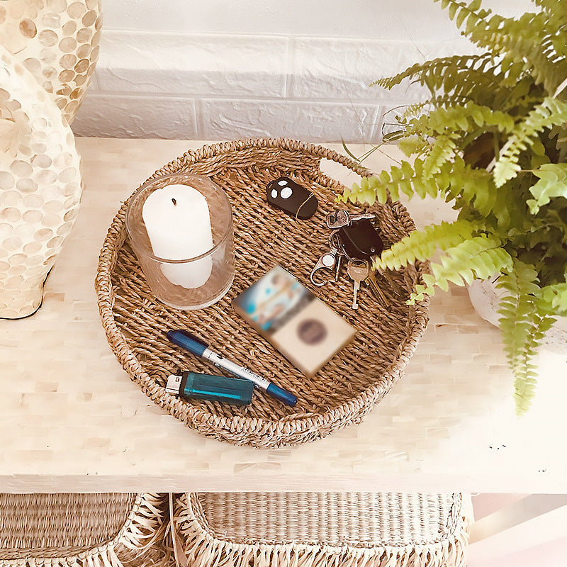 Handcrafted decoration basket with wavy edge Acalora