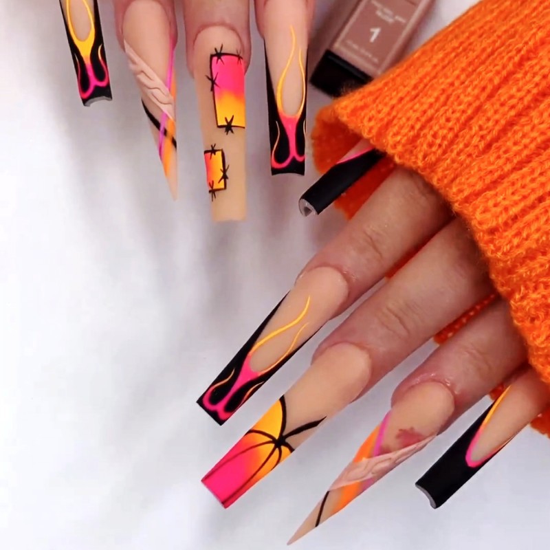 Creative Nail Art Set with Colorful Designs Acalora