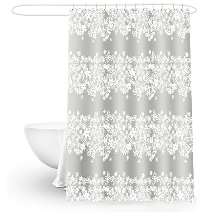 Floral Patterned Waterproof Shower Curtain