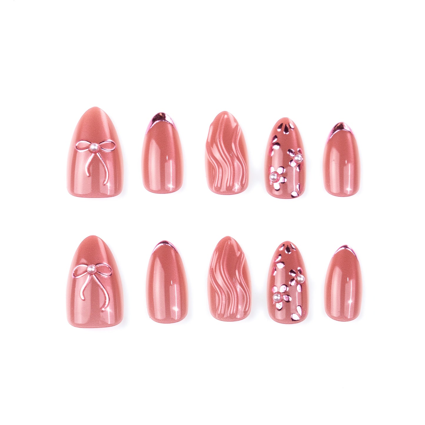 Exquisite Floral Motif Press-On Nail Tips Acalora