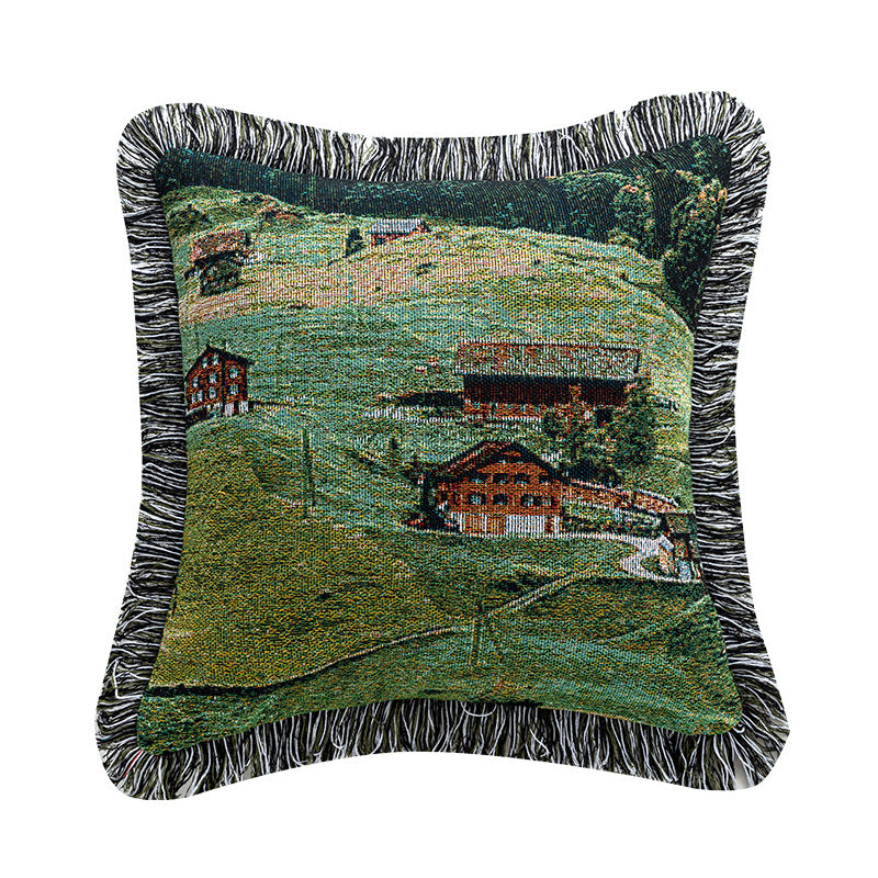 Scenic Nature-Themed Decorative Pillow