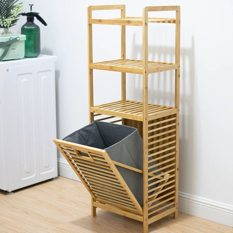 Laundry basket with bamboo frame and fabric insert Acalora