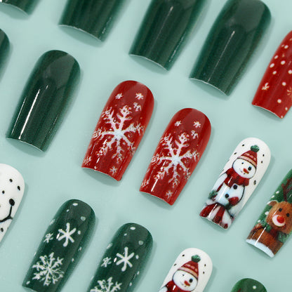 Festive artificial nails with wintry motifs Acalora