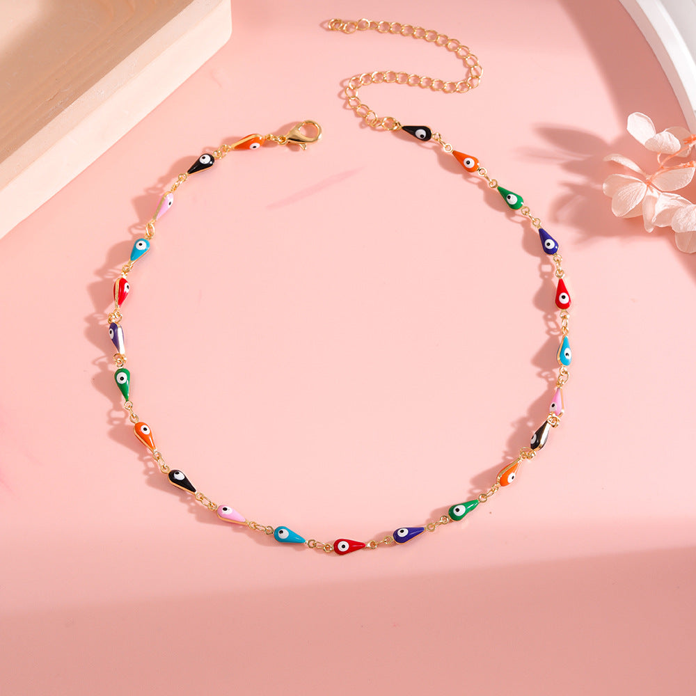 Colorful Evil Eye Charm Anklet Acalora 1788164324