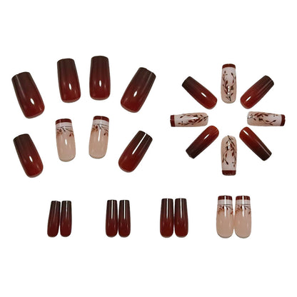 Artificial nails with elegant floral design and elegant gradient colors Acalora