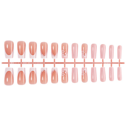 Decorative Press-On Nail Art Set with Floral Designs Acalora