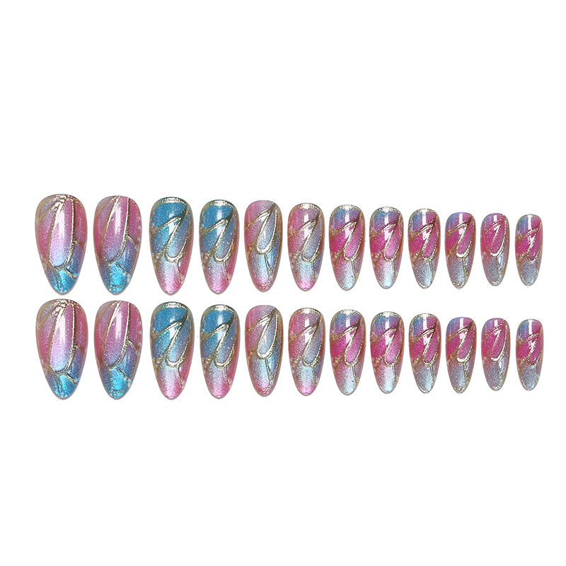 Artificial nails in elegant design with floral watercolor motif Acalora