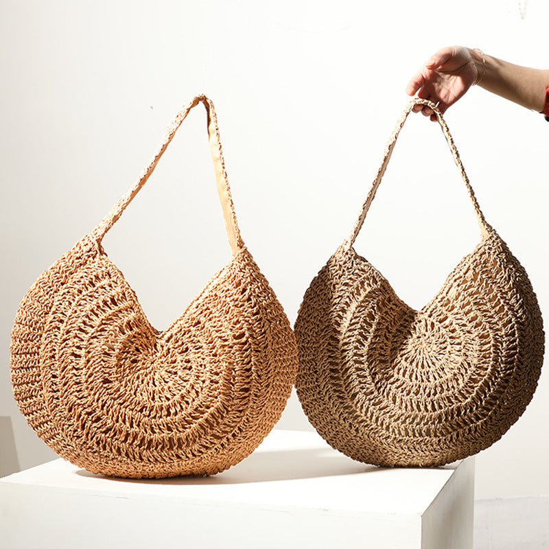 Women's Handmade Round Raffia Bag Karnz
