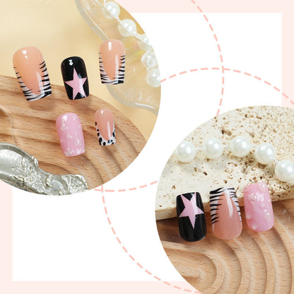Decorative Press-On Nail Art Set with Trendy Patterns Acalora