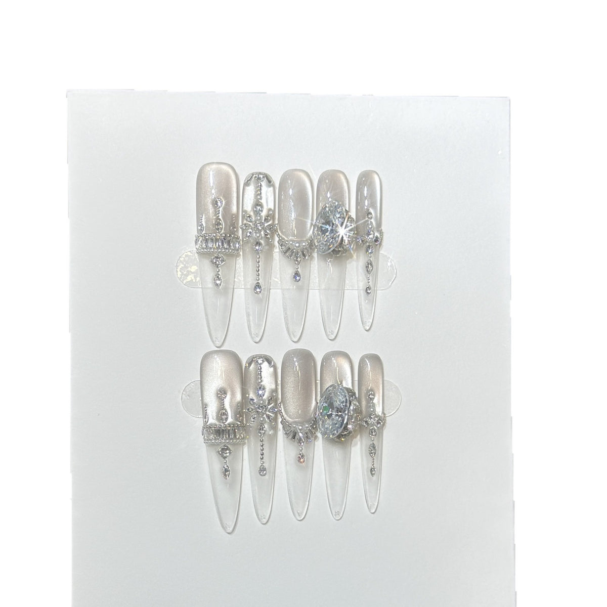 Premium Rhinestone-Embellished Press-On Nail Set Acalora