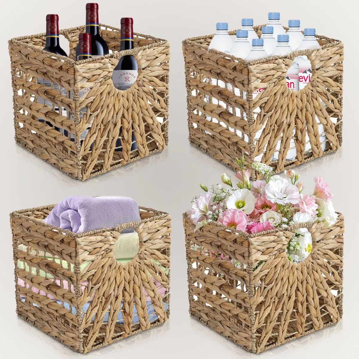 Premium Water Hyacinth Storage Basket Acalora