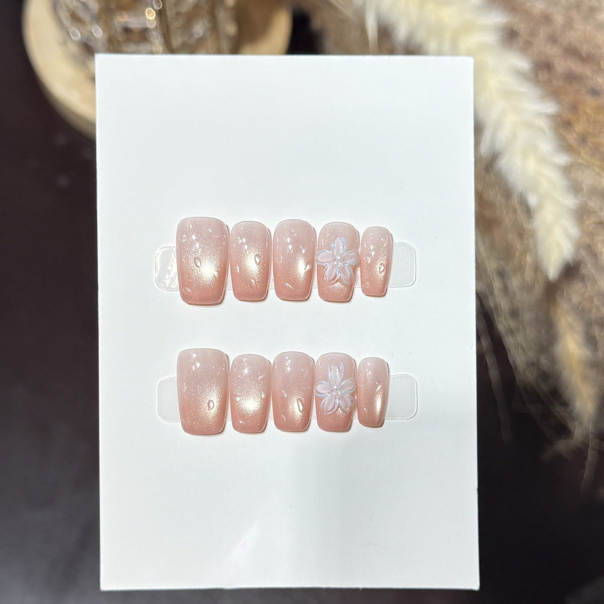 Floral Embellished Press-On Nail Set Acalora
