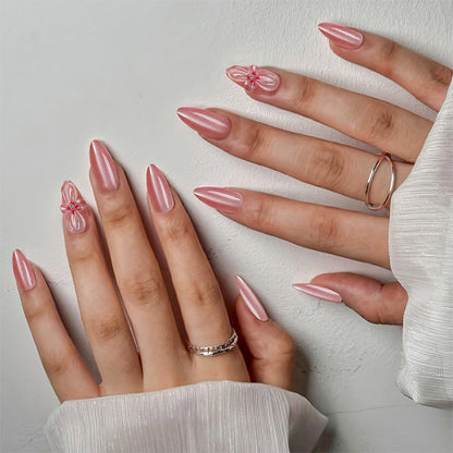 Premium Floral Decorative Press-On Nail Set Acalora