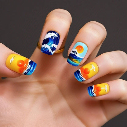 Artificial nails in elegant French tip design Acalora