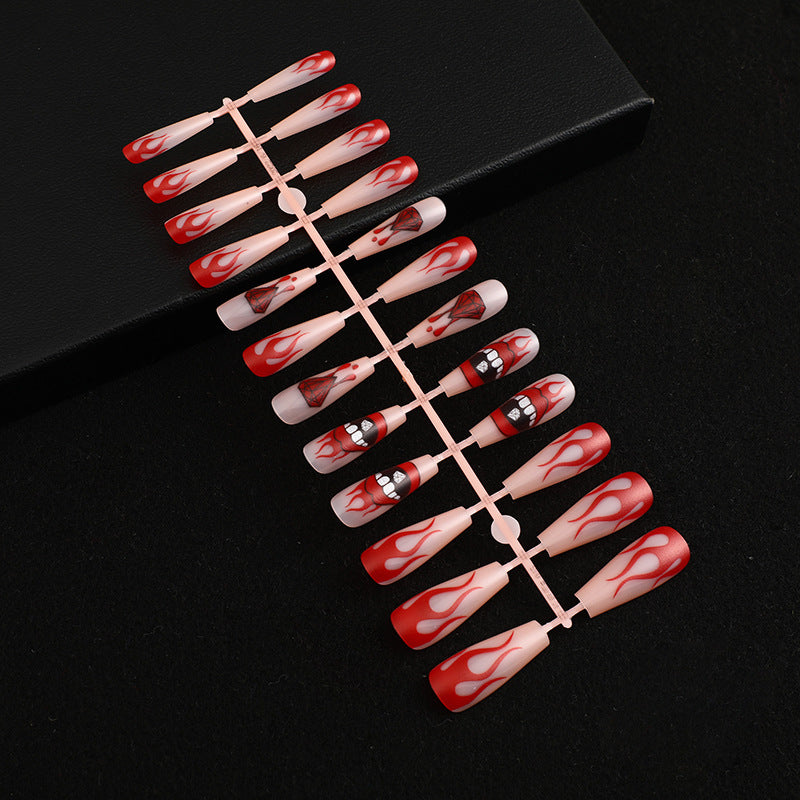 Artificial nails with creative flame patterns Acalora