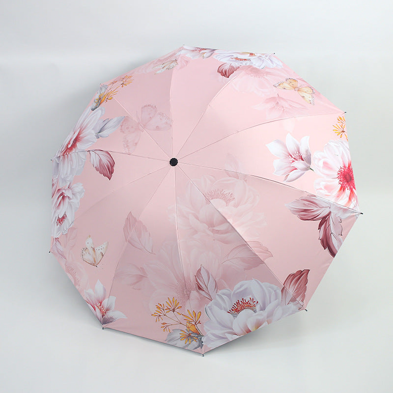 Women's Umbrella with Floral Pattern and UV Protection Skanto