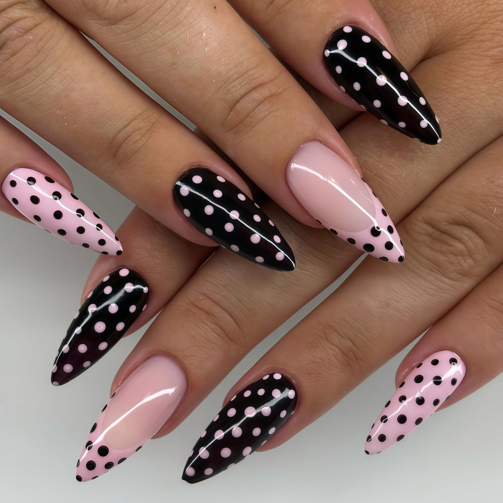 Acrylic nails with dot design Acalora