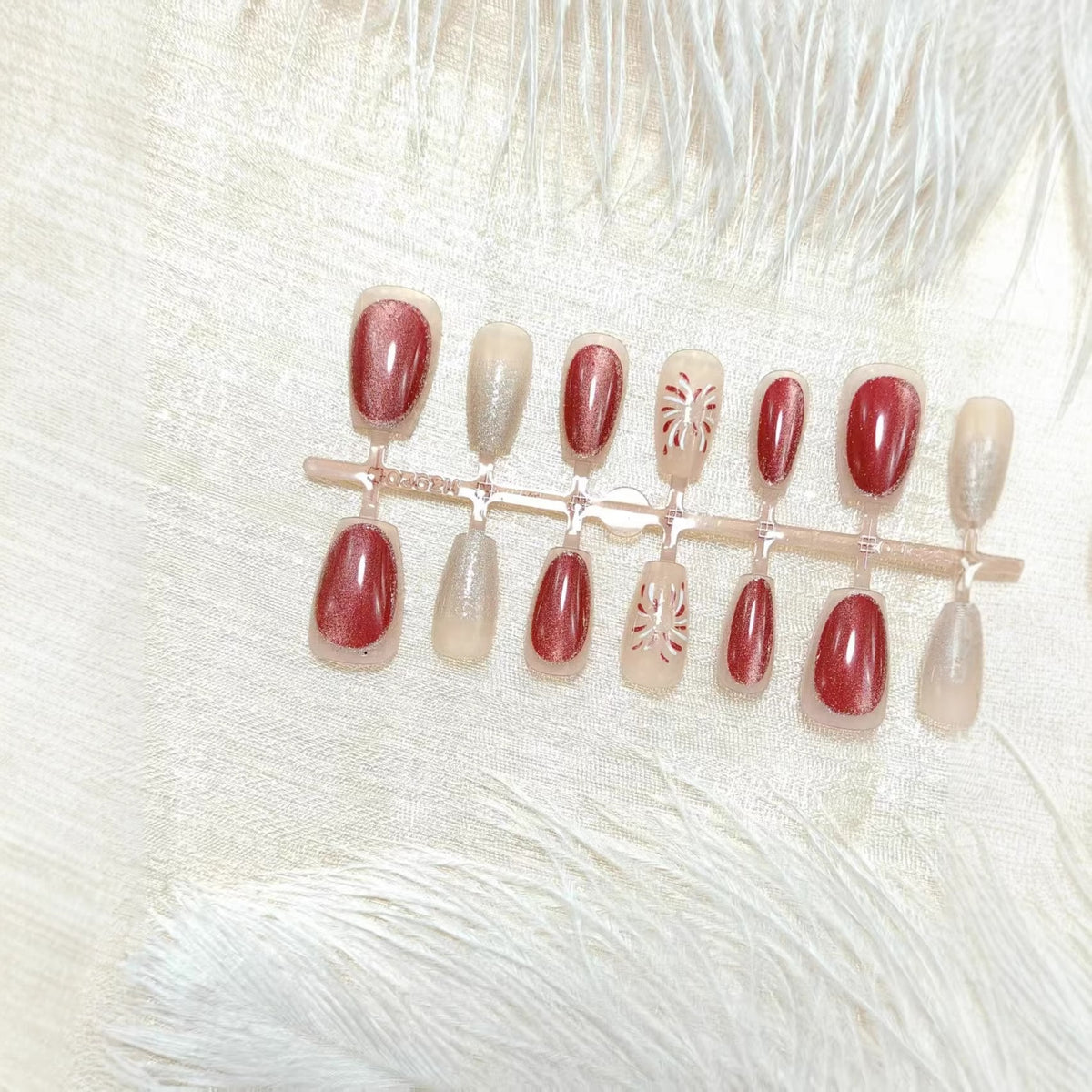 Luxury color shimmer faux nails Acalora