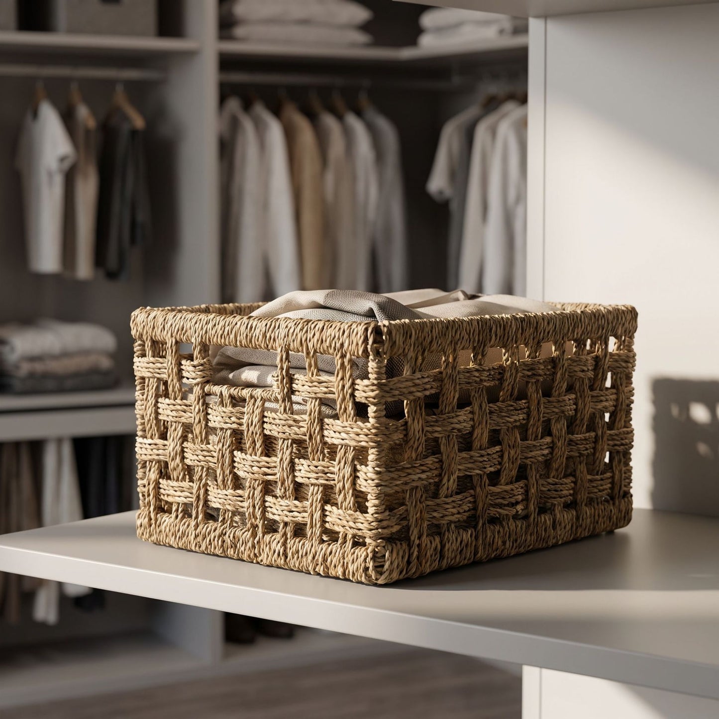 Rustic Woven Storage Basket Acalora