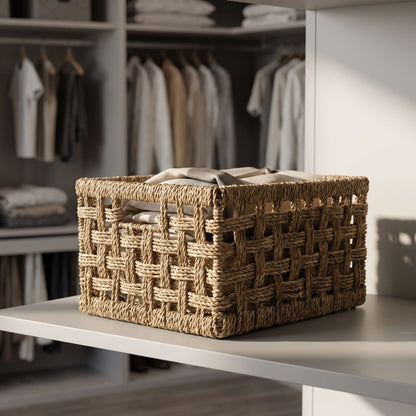 Rustic Woven Storage Basket Acalora