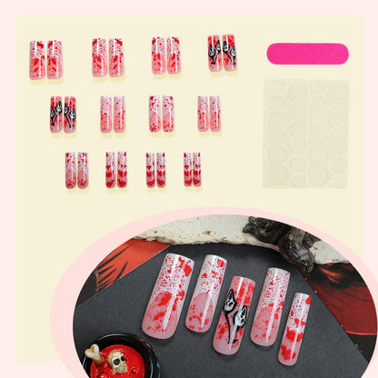Artistic Halloween-Themed Press-On Nails Acalora