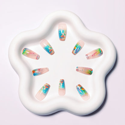 Underwater-Themed Nail Art Acalora