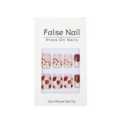Artificial nails with fresh cherry design Acalora