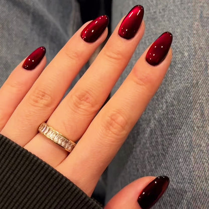 Elegant Almond-Shaped Press-On Nails with Glossy Finish Acalora