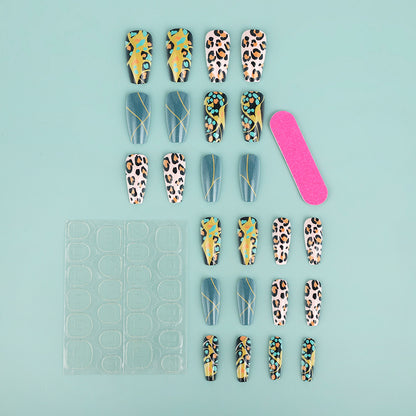 Creative artificial nails in modern animal print design Acalora